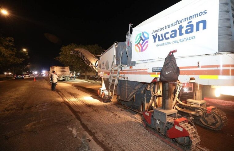 Avanza la cuarta etapa de la repavimentación en el Periférico de Mérida