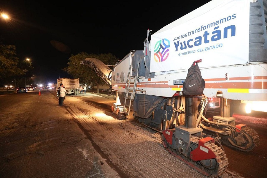 Avanza la cuarta etapa de la repavimentación en el Periférico de Mérida