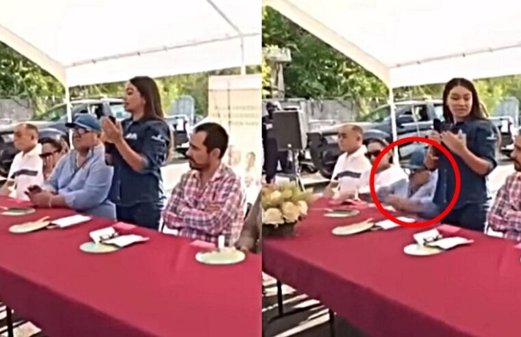 Alcalde de Tixkokob se cae en un evento: la silla no soporta su peso