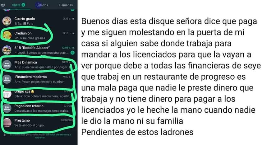 Montadeudas colombianos embaucan a progreseña y la fastidian por deuda impagable