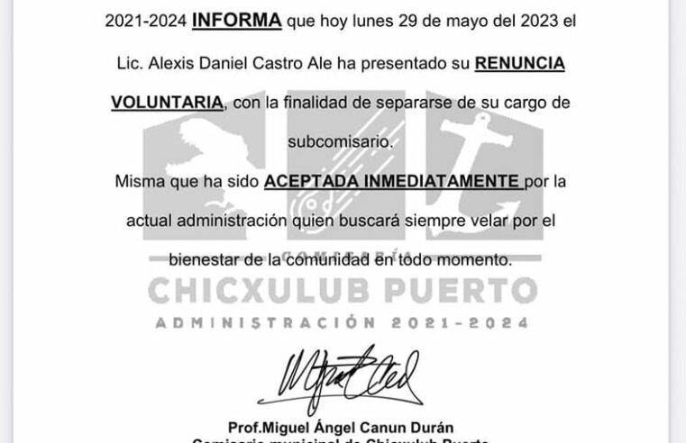 Renuncia funcionario golpeador del ayuntamiento de Progreso