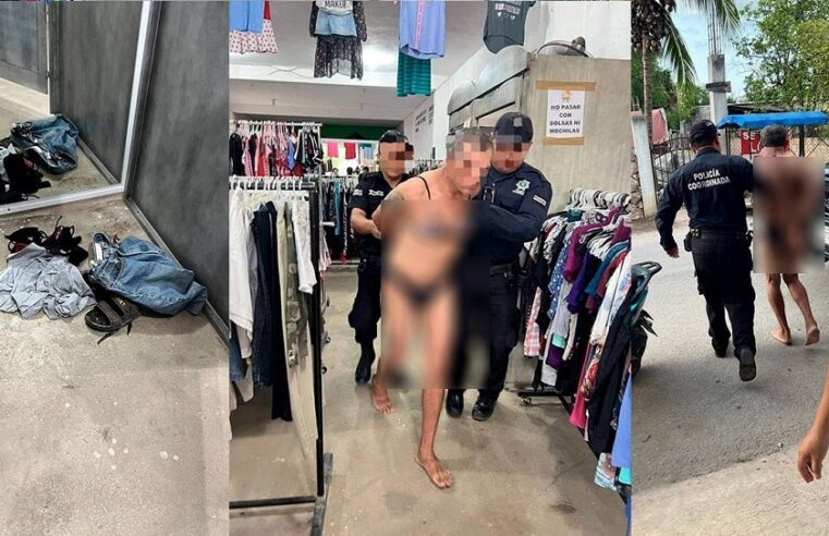 Intoxicado, un sujeto se probaba ropa interior de mujer en una tienda de Yucatán
