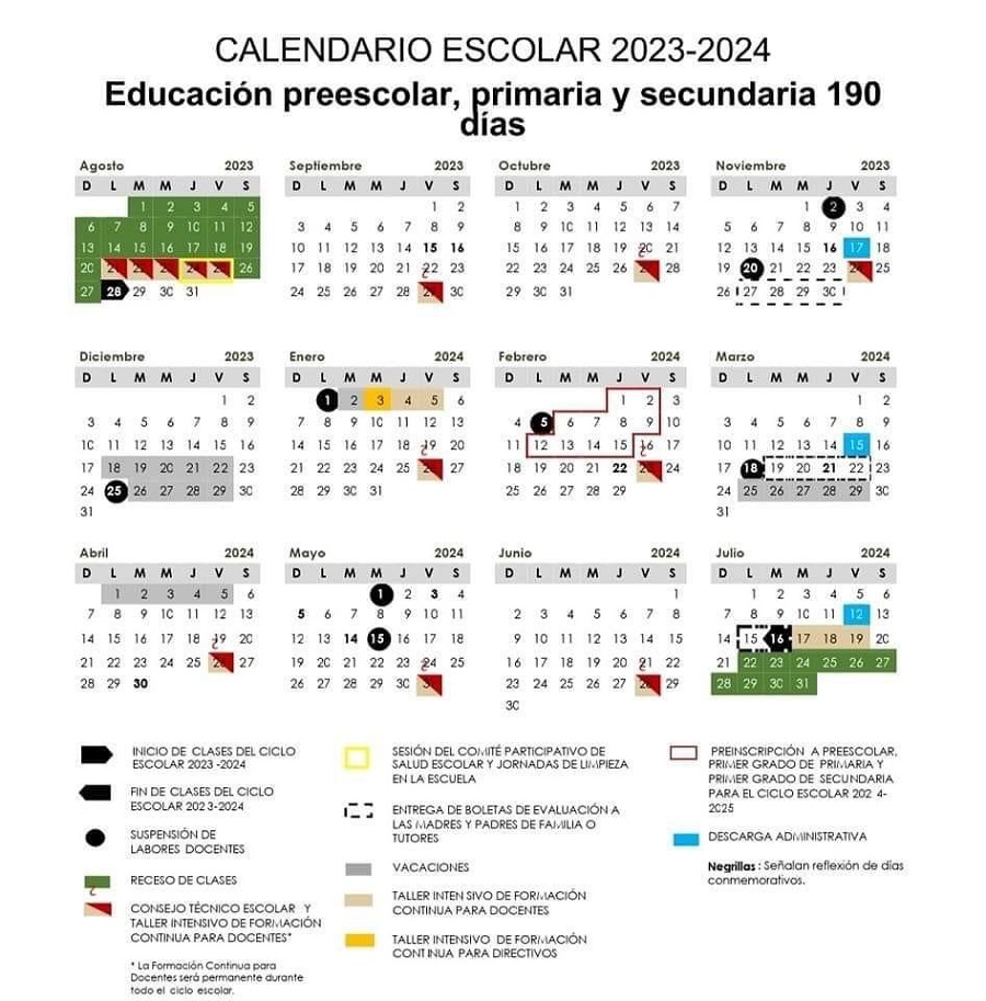 Calendario Escolar 2023 A 2024 Quintana Roo Bikes IMAGESEE