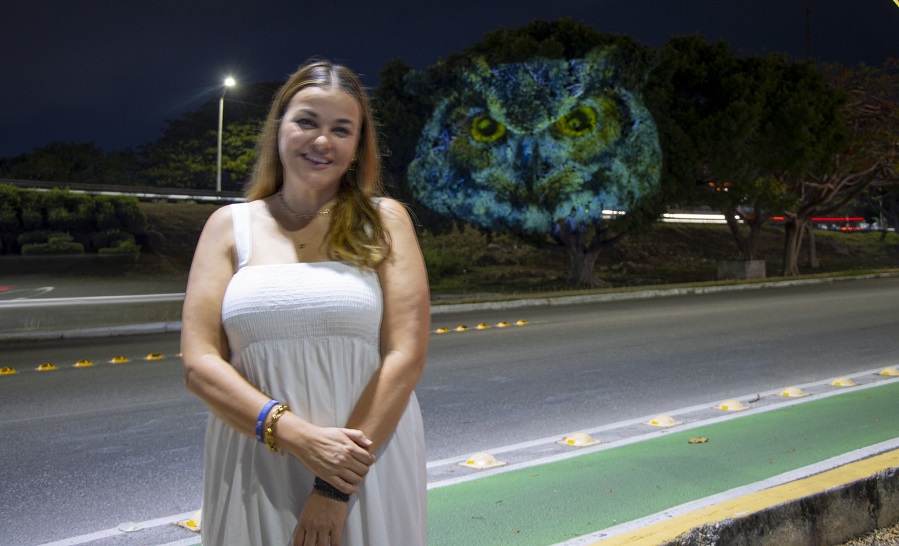 Con un videomapping, Cecilia Patrón se suma a la cruzada por el medio ambiente en Mérida