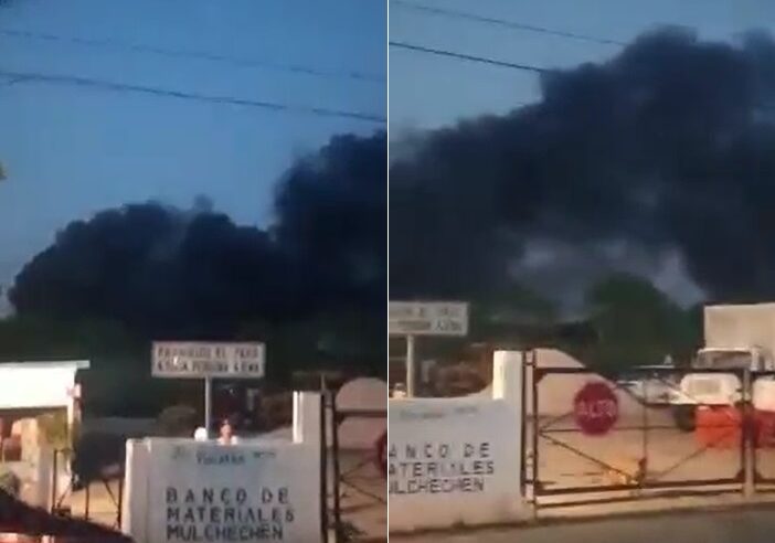 Se quema el banco de materiales en Mulchechén