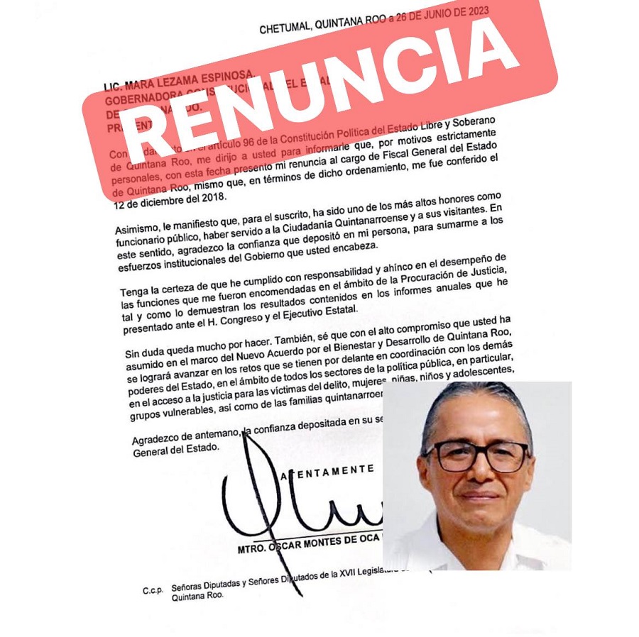 Renuncia el fiscal de Quintana Roo y nombran como interino a Raciel López