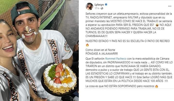 Lylocyv, esposa de Rommel Pacheco, responde a Renán Barrera y otros críticos