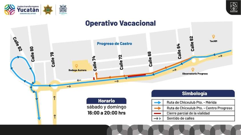 Implementan cambios viales en una de las salidas de Progreso a Merida