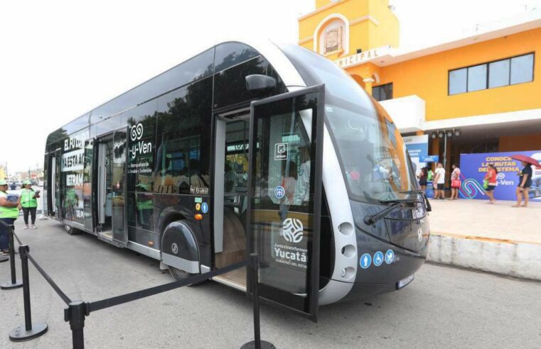 Vehículo de muestra del Ie-Tram llega a Kanasín