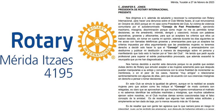 Exponen ante Rotary International graves denuncias contra el Club Rotario Mérida Itzaes