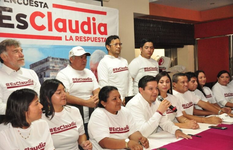 Consejeros de Morena se ponen la camiseta por Claudia Sheinbaum en Yucatán