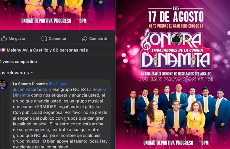 Tunden a Julián Zacarías por traer a imitadores de La Sonora Dinamita a su informe