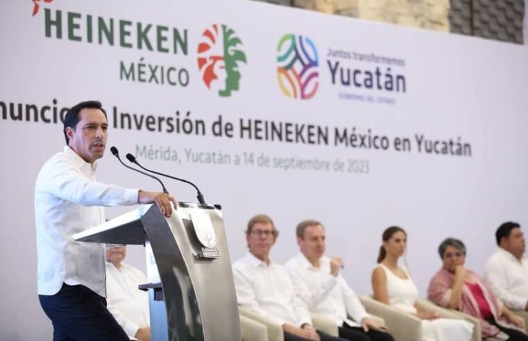 Anuncia Mauricio Vila la construcción de una planta de Heineken en Kanasín