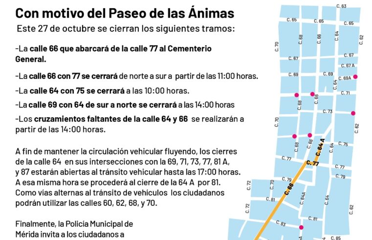 La Policía Municipal de Mérida ya prepara el operativo vial por el Paseo de las Ánimas