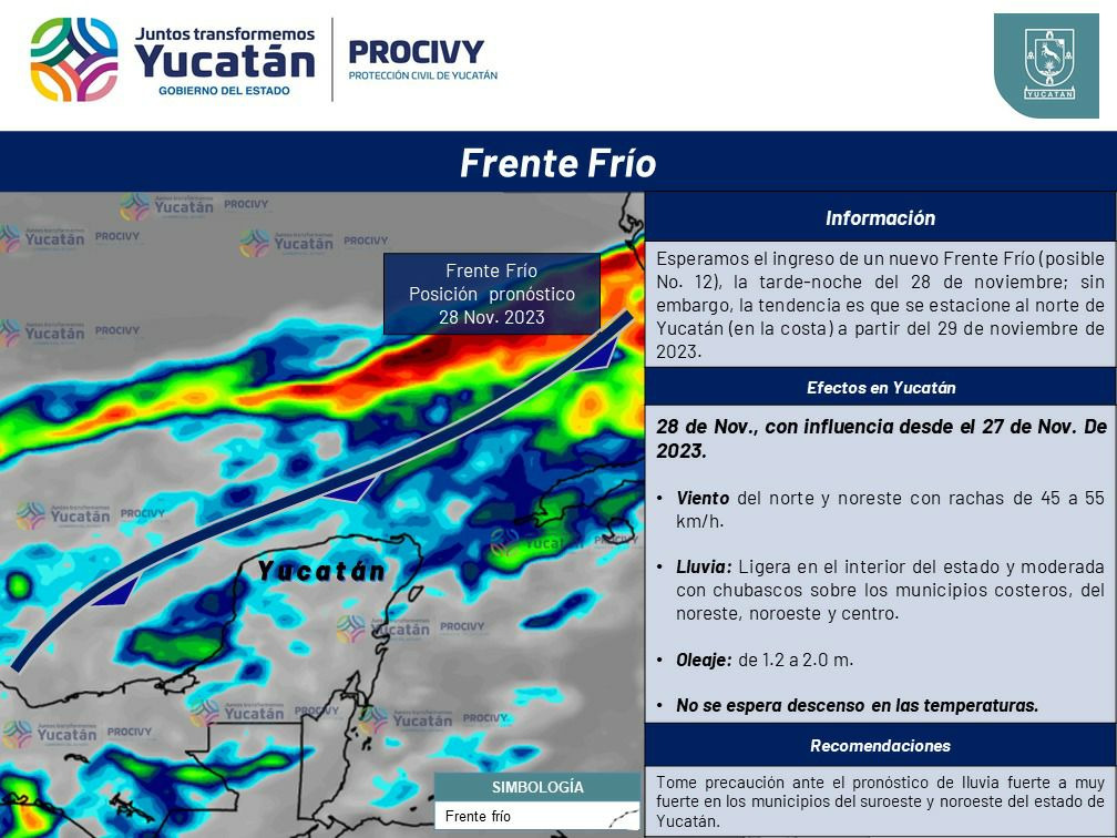 ¡Aguas! El frente frío 12 mantendrá el potencial de lluvias en Yucatán