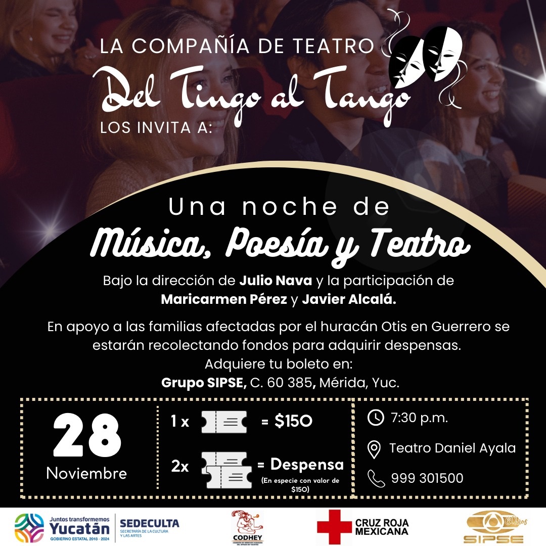 Anuncian una obra de teatro a beneficio de las familias de Guerrero