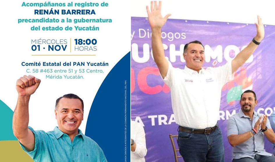 Renán Barrera se registra como precandidato del PAN a la gubernatura
