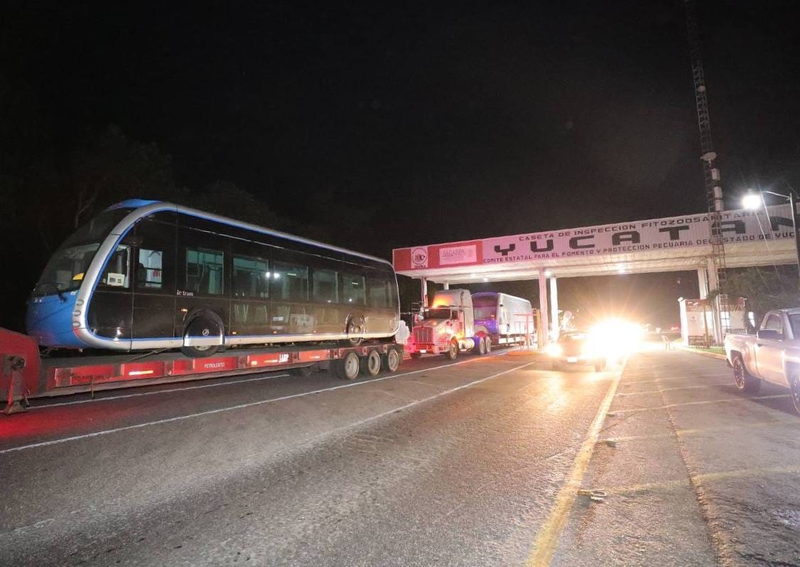 Ya se encuentran en Yucatán los primeros vehículos del Ie-tram