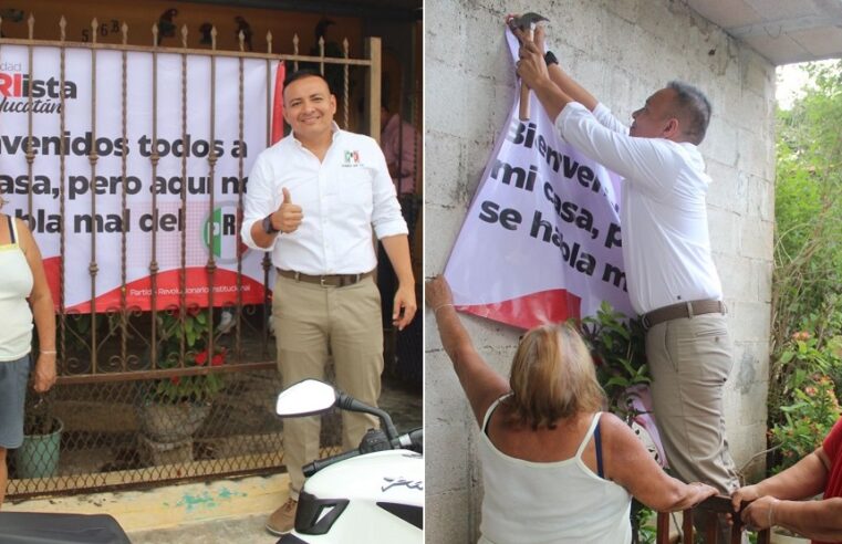 Primeras mantas defendiendo el voto del PRI: la militancia sigue dando la cara en Mérida