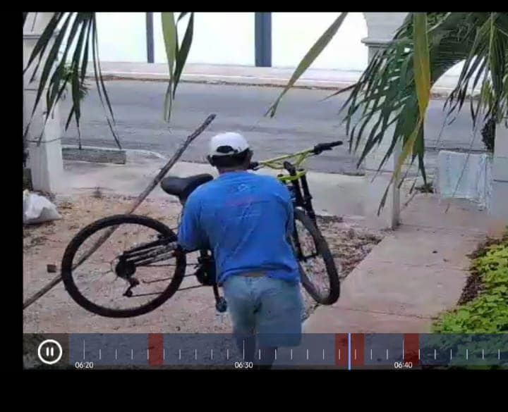 Exhiben a sujeto que robó una bicicleta en el fraccionamiento CROC Kanasín