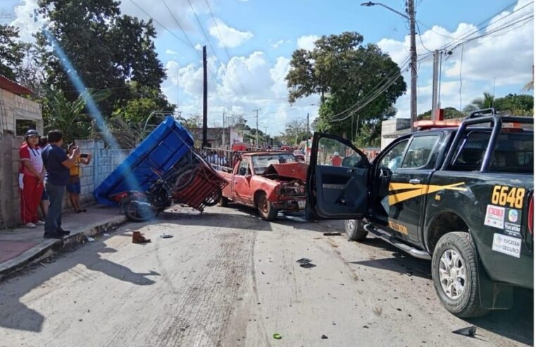 Patrulla de la SSP Yucatán colisiona en Calkiní, Campeche