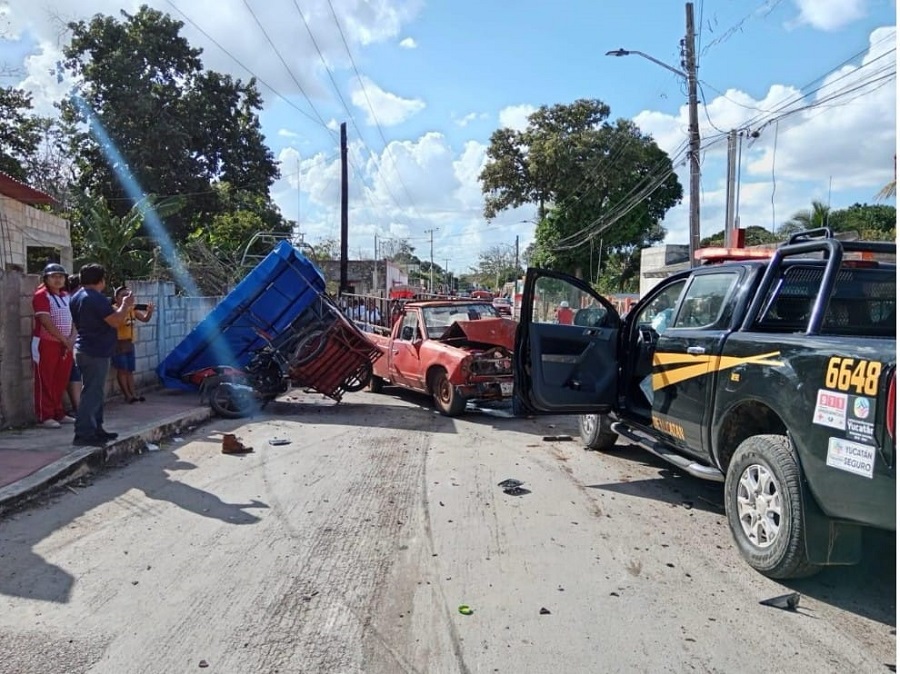 Patrulla de la SSP Yucatán colisiona en Calkiní, Campeche