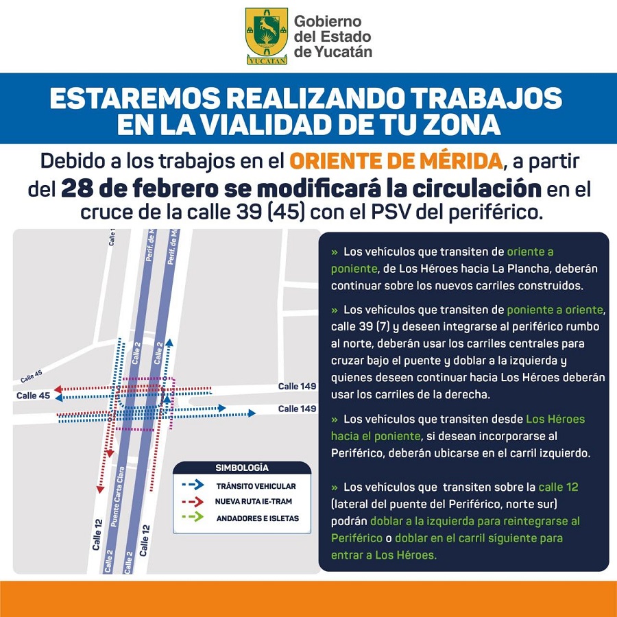 Modifican la circulación en el cruce de la calle 39 con el puente de Los Héroes