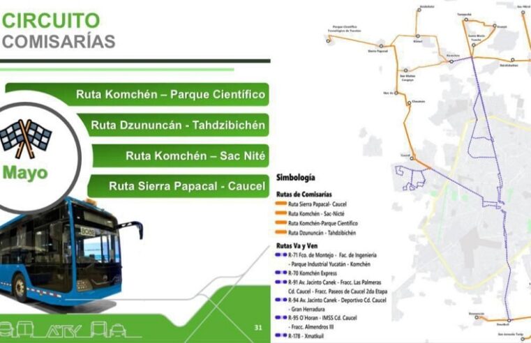 Comisarías de Mérida tendrán servicio de transporte con el Va y Ven, a partir de mayo