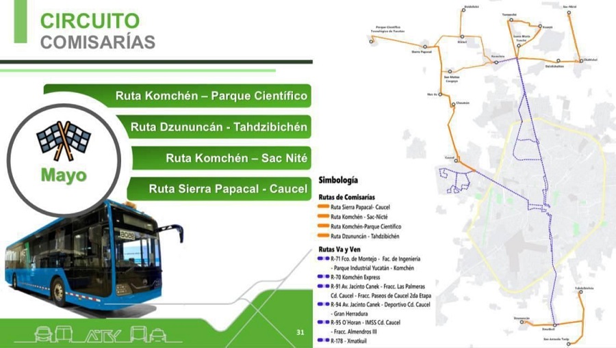 Comisarías de Mérida tendrán servicio de transporte con el Va y Ven, a partir de mayo