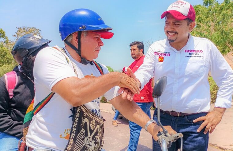 Homero Novelo de Morena visita las colonias San Francisco y Fernando Novelo en Valladolid