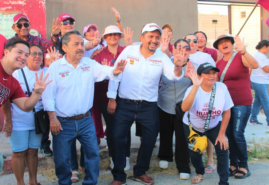 Homero Novelo, candidato de Morena a la alcaldía, recorre colonias de Valladolid