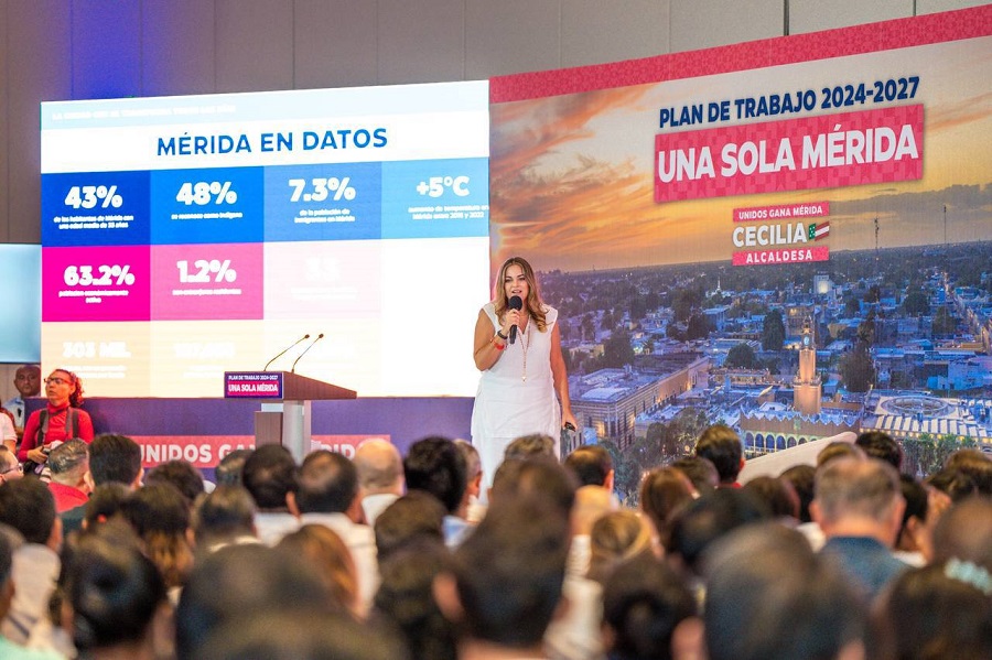 Cecilia Patrón presentó su Plan de Trabajo 2024-2027: “Una sola Mérida”
