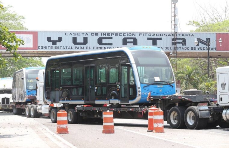 Desde España llegan a Yucatán cinco vehículos más del Ie-Tram