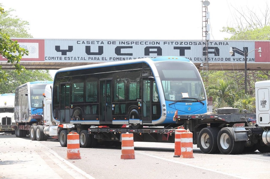 Desde España llegan a Yucatán cinco vehículos más del Ie-Tram