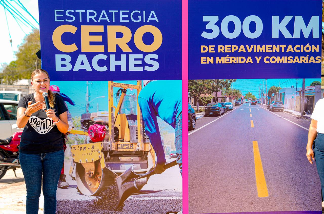 Anuncia Cecilia Patrón cero baches y 300 kilómetros de repavimentación en Mérida