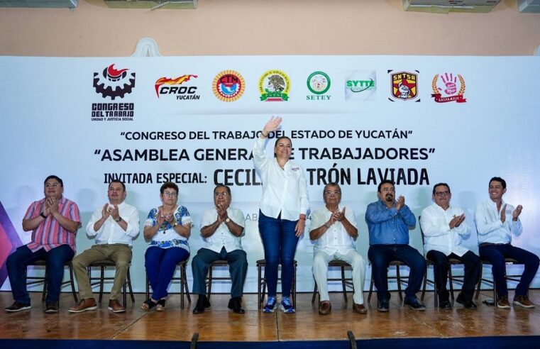 Total respaldo de los trabajadores a Cecilia Patrón en Mérida