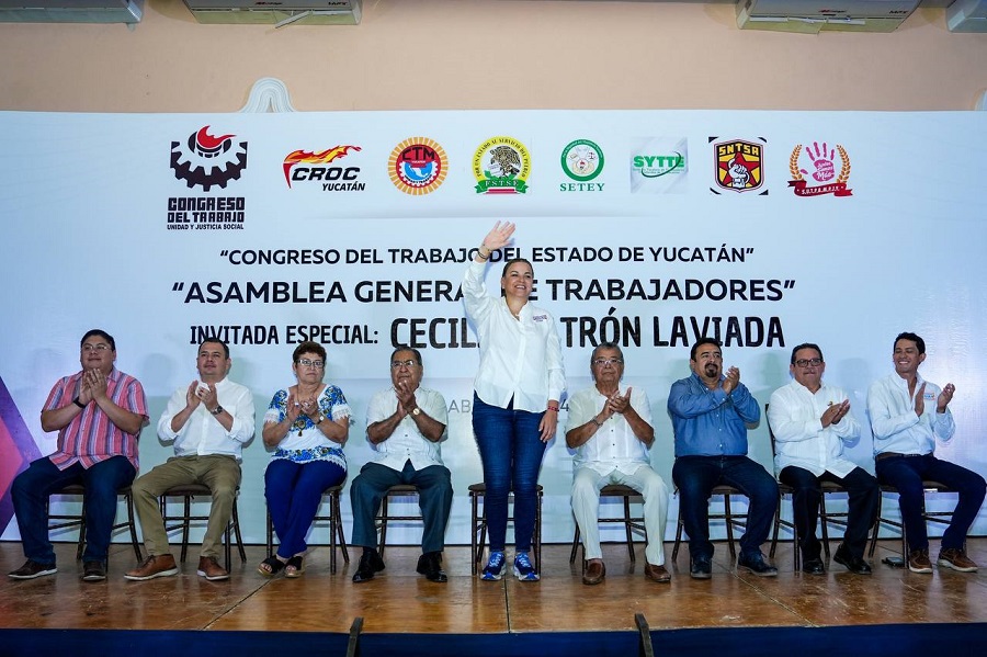 Total respaldo de los trabajadores a Cecilia Patrón en Mérida