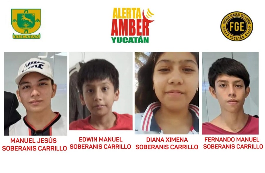 A más de un mes desaparecidos, activan alerta Amber por 4 hermanos en Yucatán