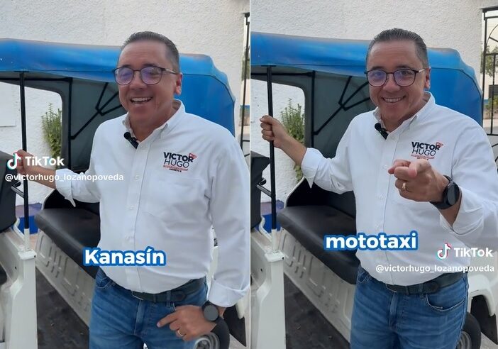 Ridículo candidato del PAN se sube al tren del mame para «tunear» un mototaxi de Kanasín