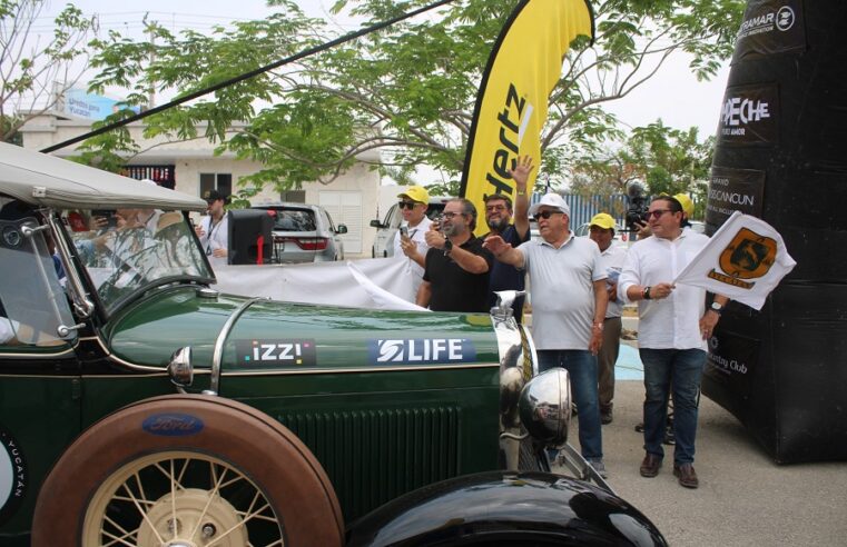 Dan el banderazo de salida a los autos clásicos del X Rally Maya de México