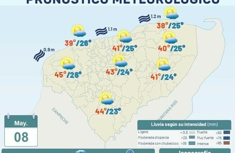 ¡Se cuece Yucatán! Hoy se llegará a los 45 grados