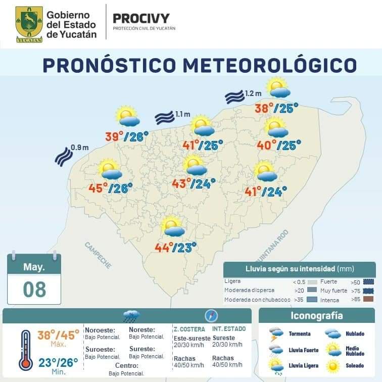 ¡Se cuece Yucatán! Hoy se llegará a los 45 grados