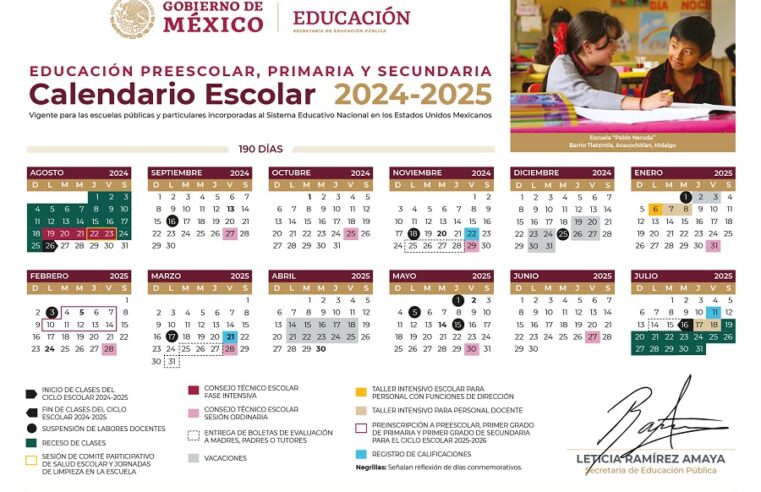 Conoce los calendarios escolares 2024-2025 para Educación Básica y Normal