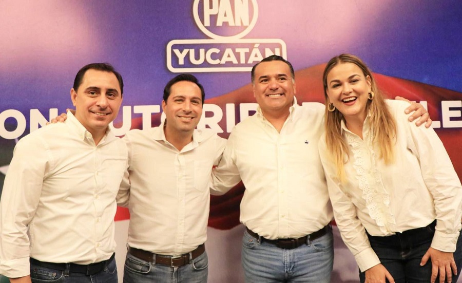 Se reúnen Mauricio Vila, Renán Barrera y Cecilia Patrón con el PAN Yucatán