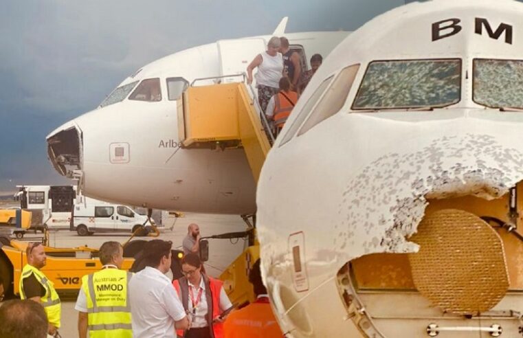 Granizo destroza la nariz de avión que aterrizaba con 179 personas a bordo