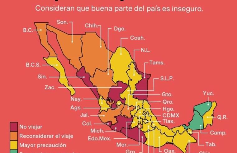 Estados Unidos recomienda viajar «sin miedo» a Yucatán por su seguridad.