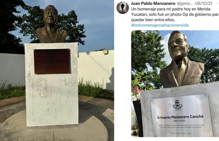 El Ayuntamiento de Mérida se olvida del monumento a Armando Manzanero