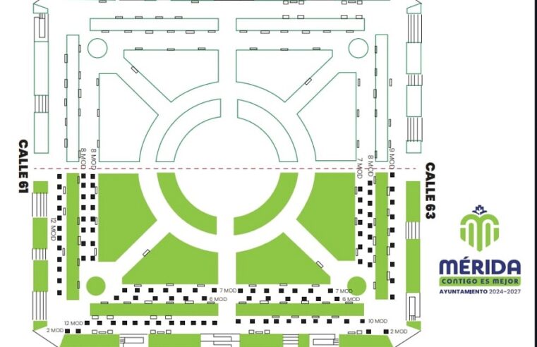 Mérida en Domingo ocupará media Plaza Grande, por preparativos para el cambio de gobierno