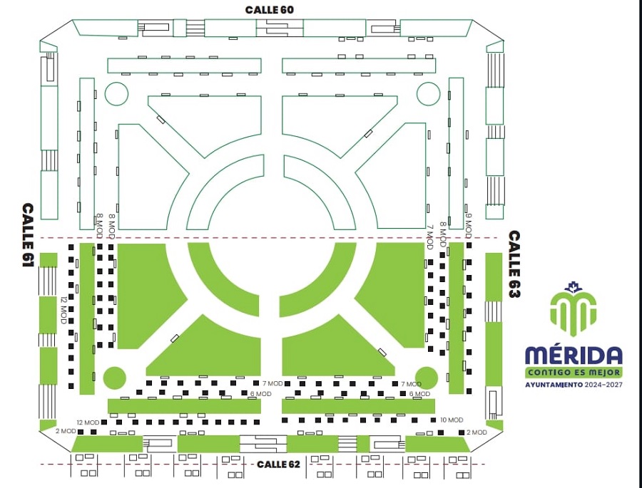 Mérida en Domingo ocupará media Plaza Grande, por preparativos para el cambio de gobierno