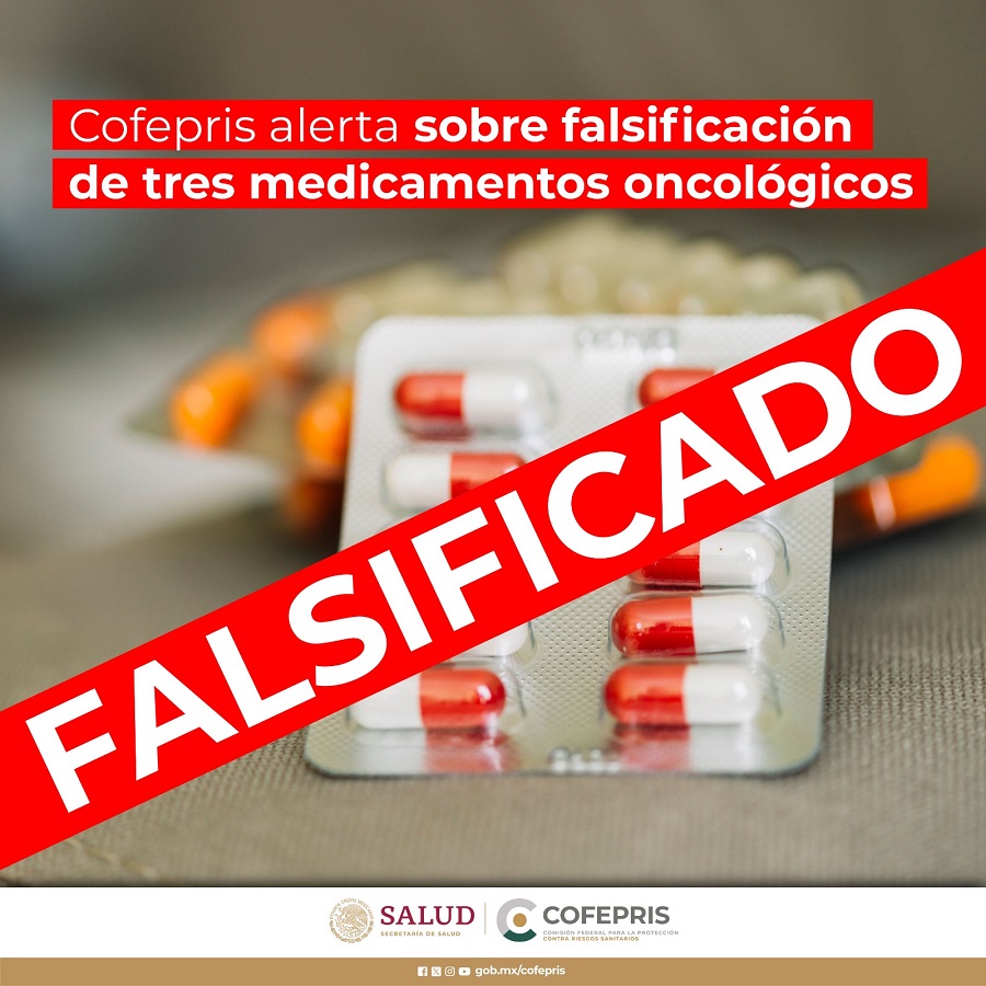 Cofepris alerta sobre la falsificación de tres medicamentos oncológicos